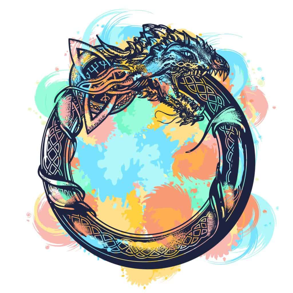 Symbols of Rebirth, Ouroboros, Snake Eating Its Own Tail