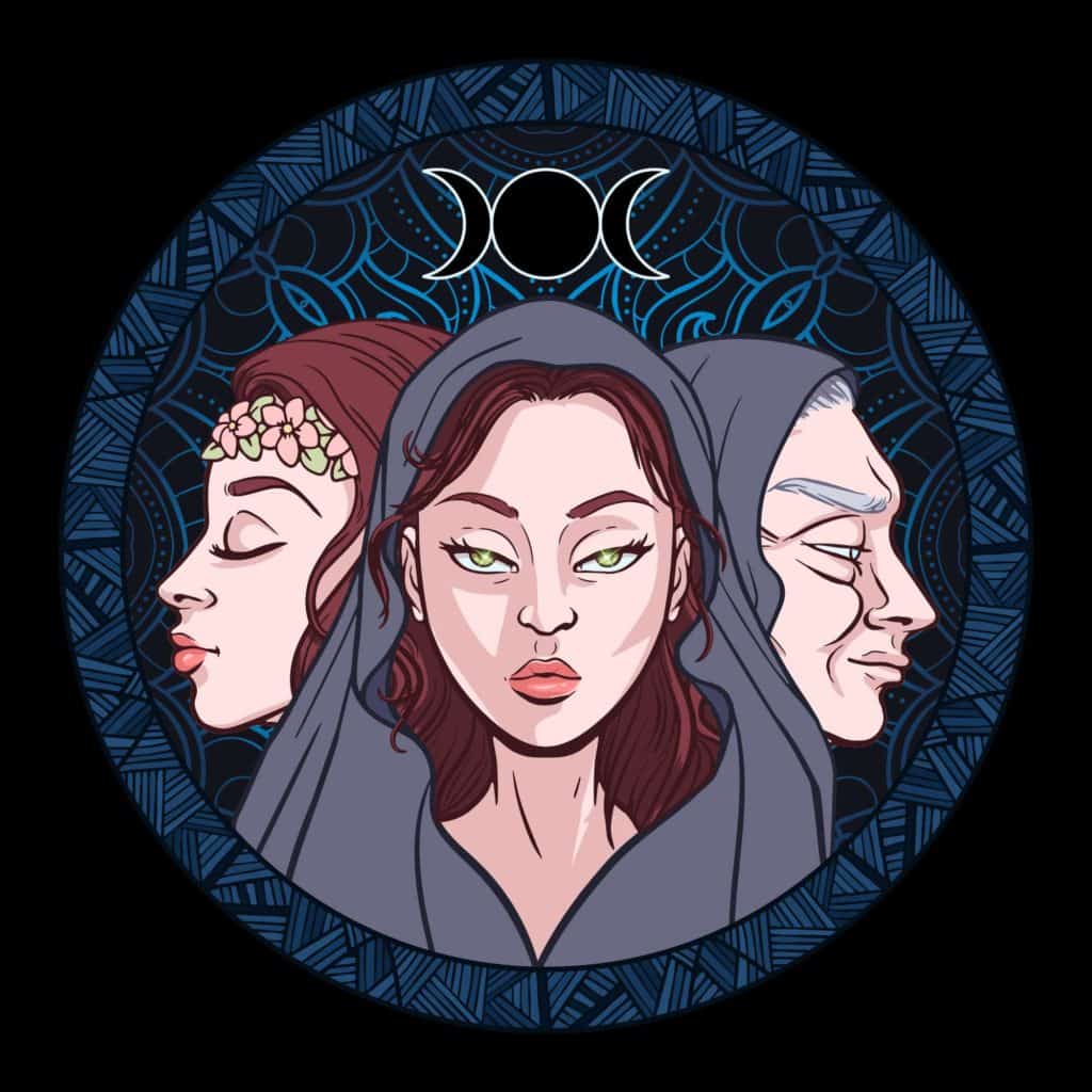 Triple Goddess Symbol Triple Moon Symbol Meaning and Origins Explained Maiden Mother Crone