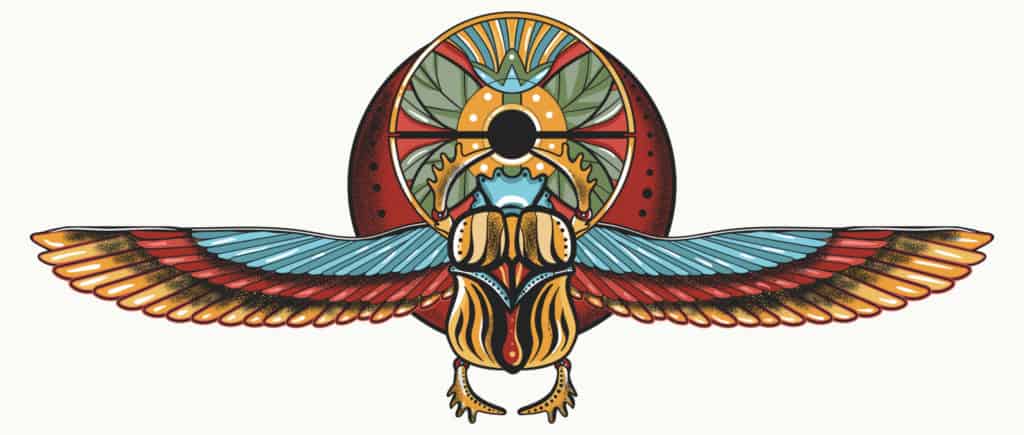 Scarab Beetle with Imaginary Wings, One of the Most Important Symbols of Rebirth, Renewal and Resurrection