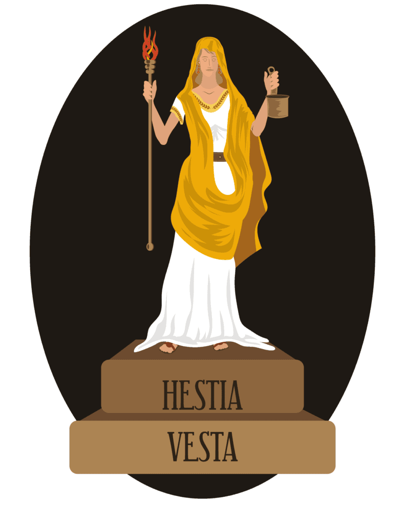 Hestia In A Veil Holding a Torch, Hestia Symbols Sacred Animals and Plants