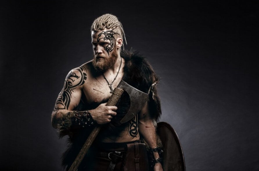 viking with tattoos